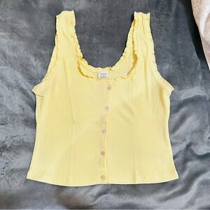 Wilfred Yellow Ruffled Tank Top